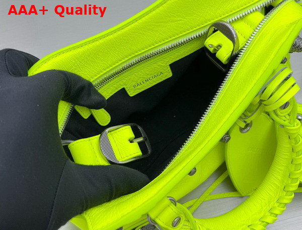 Balenciaga Neo Cagole XS Handbag in Yellow Arena Lambskin Aged Silver Hardware Replica