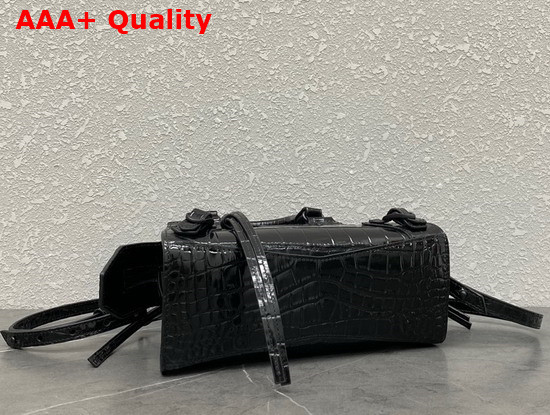 Balenciaga Neo Classic Mini Top Handle Bag in Black Shiny Crocodile Embossed Calfskin Black Hardware Replica