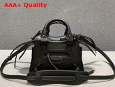 Balenciaga Neo Classic Mini Top Handle Bag in Black Smooth Calfskin Black Matte Hardware Replica