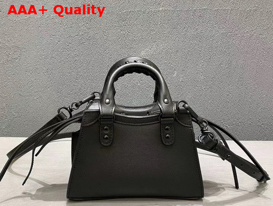 Balenciaga Neo Classic Mini Top Handle Bag in Black Smooth Calfskin Black Matte Hardware Replica