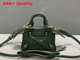 Balenciaga Neo Classic Mini Top Handle Bag in Green Smooth Calfskin Aged Gold Hardware Replica