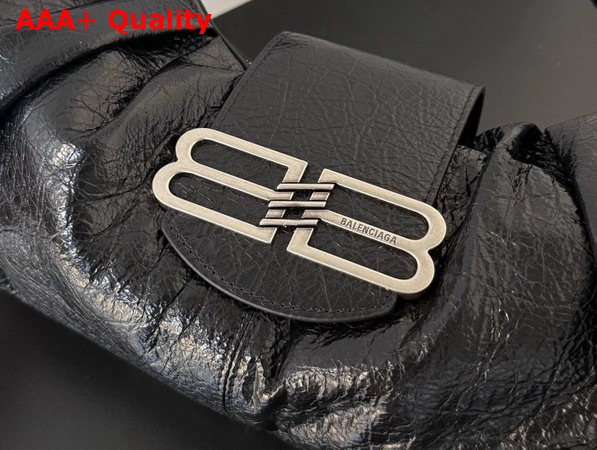 Balenciaga Pamela Shoulder Bag Medium in Black Arena Lambskin with Aged Silver Hardware Replica