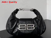 Balenciaga Pamela Shoulder Bag Small in Black Arena Lambskin Aged Silver Hardware Replica