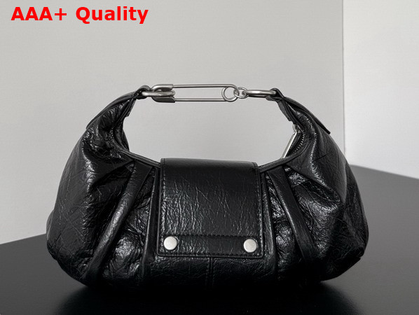 Balenciaga Pamela Shoulder Bag Small in Black Arena Lambskin Aged Silver Hardware Replica