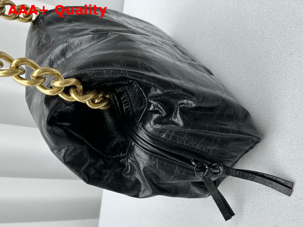 Balenciaga Puffer Small Bag in Black Arena Calfskin Aged Gold Hardware Replica