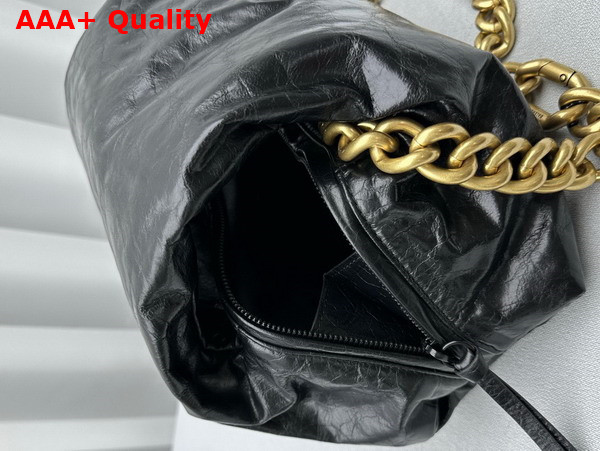 Balenciaga Puffer Small Bag in Black Arena Calfskin Aged Gold Hardware Replica