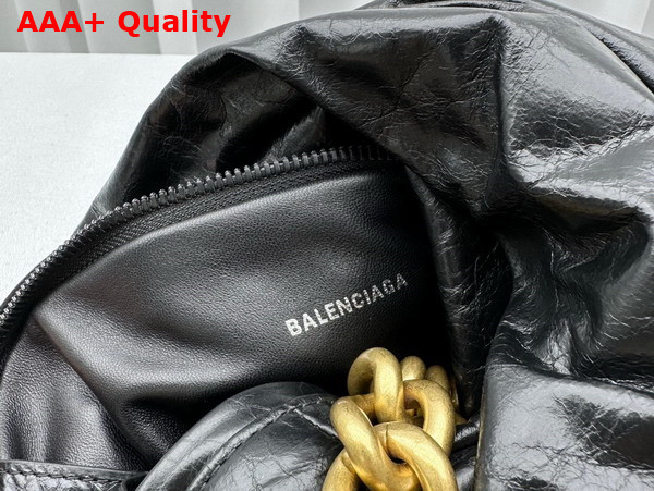 Balenciaga Puffer Small Bag in Black Arena Calfskin Aged Gold Hardware Replica