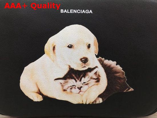 Balenciaga Puppy and Kitten Everyday Camera Bag in Black Calfskin Replica