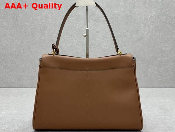 Balenciaga Rodeo Handbag Medium Tan Smooth Calfskin Aged Gold Hardware Replica