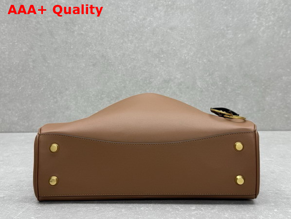 Balenciaga Rodeo Handbag Medium Tan Smooth Calfskin Aged Gold Hardware Replica