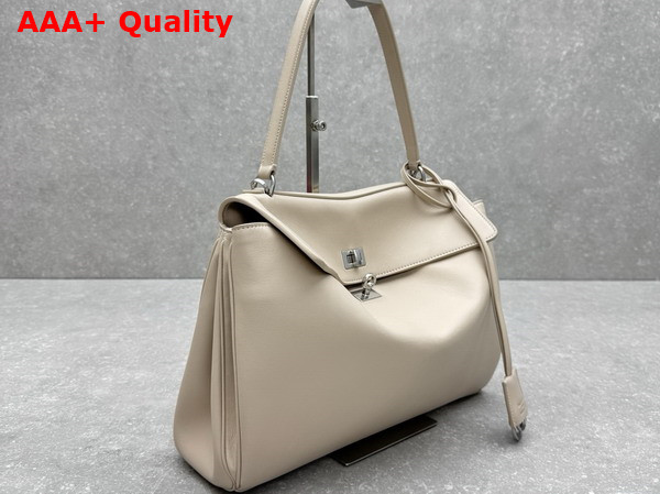 Balenciaga Rodeo Handbag Medium in Almond Smooth Calfskin Aged Silver Hardware Replica