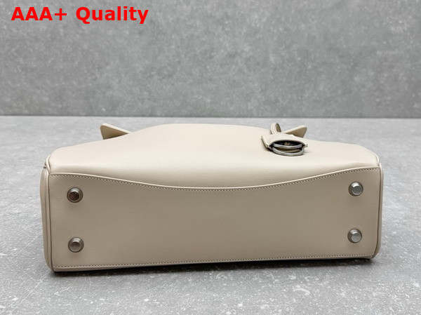 Balenciaga Rodeo Handbag Medium in Almond Smooth Calfskin Aged Silver Hardware Replica