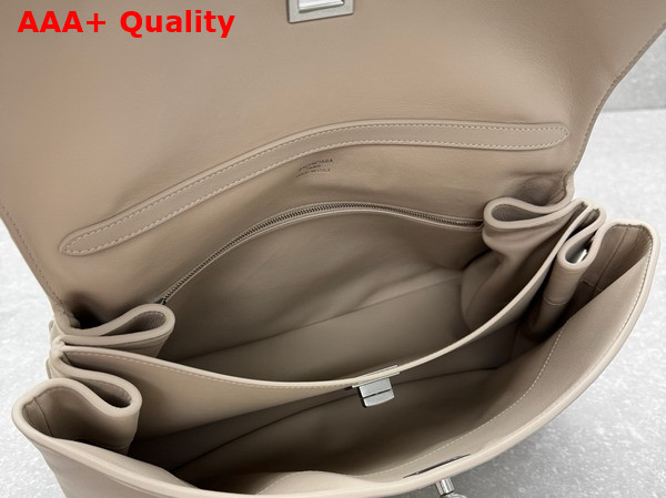 Balenciaga Rodeo Handbag Medium in Almond Smooth Calfskin Aged Silver Hardware Replica