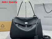 Balenciaga Rodeo Handbag Medium in Black Grained Calfskin Aged Silver Hardware Replica
