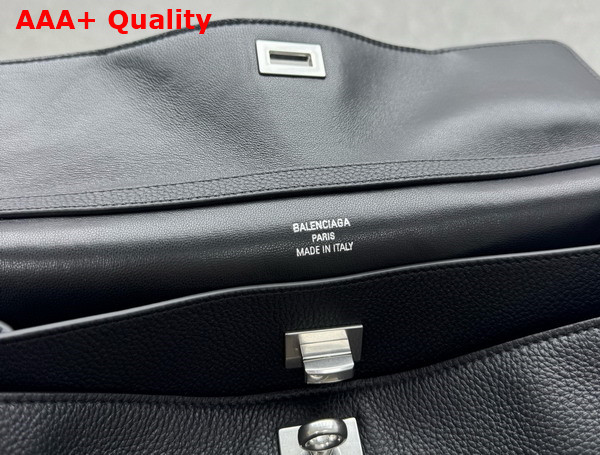 Balenciaga Rodeo Handbag Medium in Black Grained Calfskin Aged Silver Hardware Replica