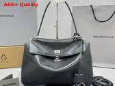 Balenciaga Rodeo Handbag Medium in Gray Cowboy Vegetable Tanned Lambskin Aged Silver Hardware Replica