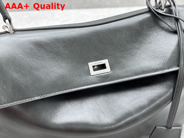 Balenciaga Rodeo Handbag Medium in Gray Cowboy Vegetable Tanned Lambskin Aged Silver Hardware Replica