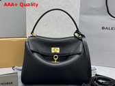 Balenciaga Rodeo Handbag Mini in Black Grained Calfskin Replica