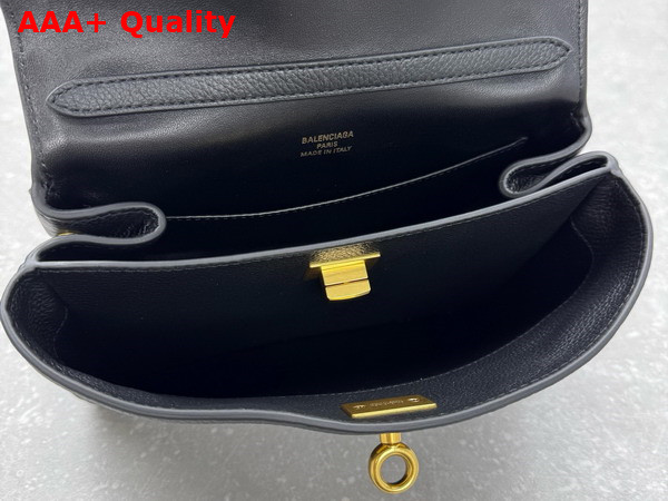 Balenciaga Rodeo Handbag Mini in Black Grained Calfskin Replica