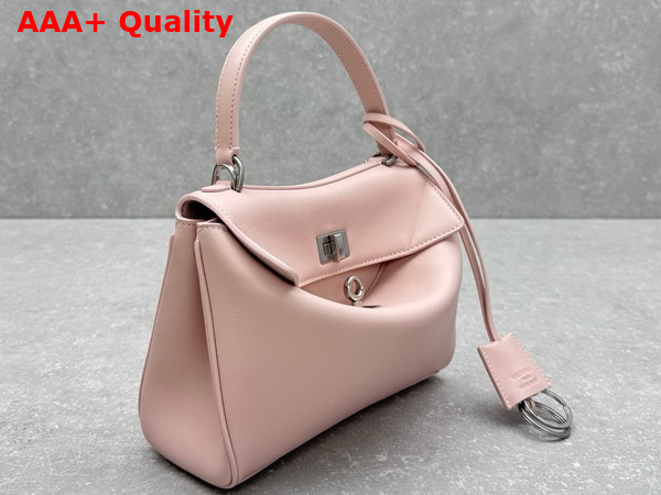 Balenciaga Rodeo Handbag Mini in Suede Pink Smooth Calfskin Aged Silver Hardware Replica