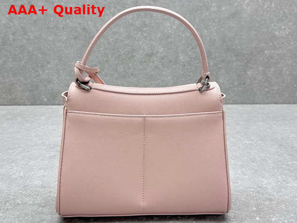 Balenciaga Rodeo Handbag Mini in Suede Pink Smooth Calfskin Aged Silver Hardware Replica