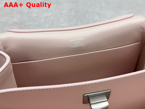 Balenciaga Rodeo Handbag Mini in Suede Pink Smooth Calfskin Aged Silver Hardware Replica