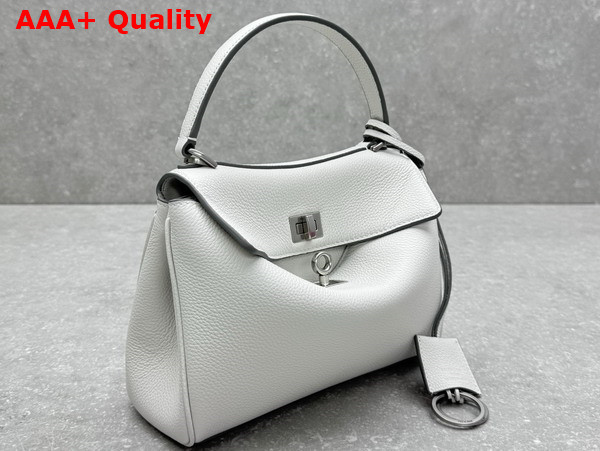 Balenciaga Rodeo Handbag Mini in White Grained Calfskin Replica