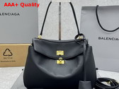 Balenciaga Rodeo Handbag Small in Black Grained Calfskin Aged Gold Hardware Replica