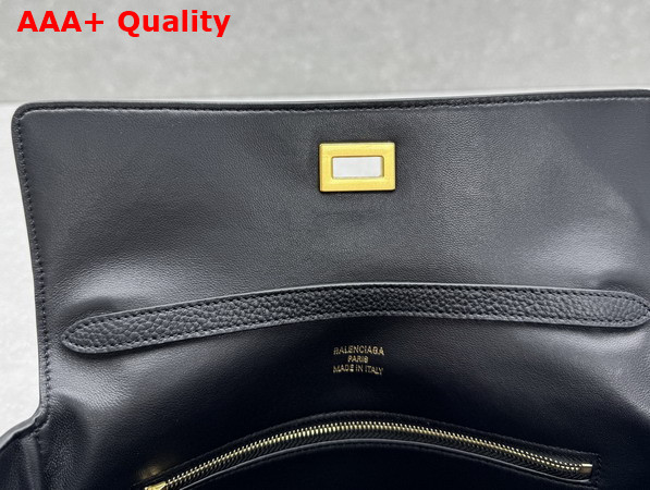 Balenciaga Rodeo Handbag Small in Black Grained Calfskin Aged Gold Hardware Replica