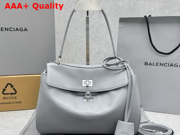 Balenciaga Rodeo Handbag Small in Cloud Grey Smooth Calfskin Aged Silver Hardware Replica