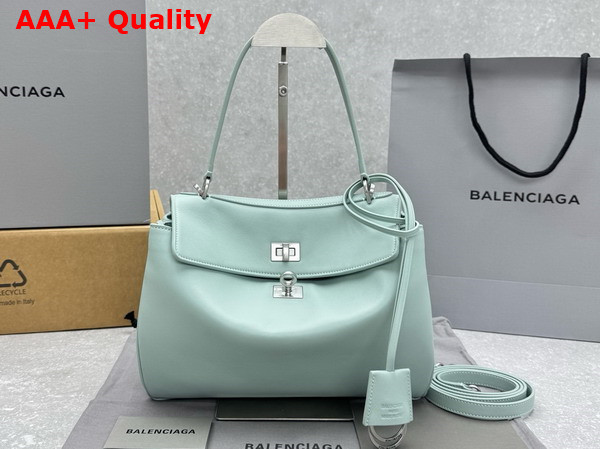 Balenciaga Rodeo Handbag Small in Mineral Green Smooth Calfskin Aged Silver Hardware Replica