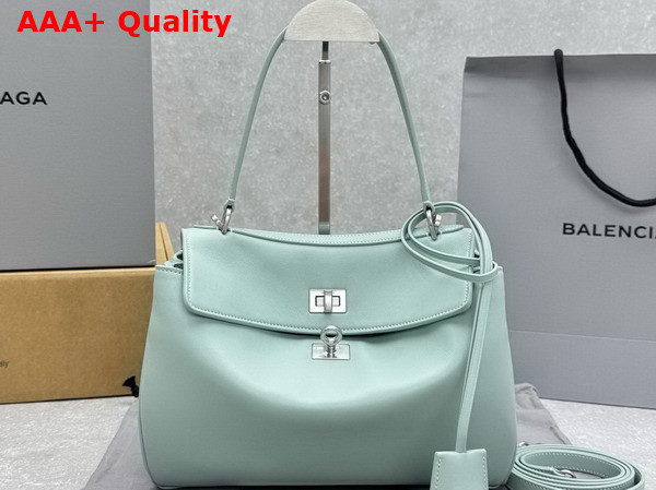 Balenciaga Rodeo Handbag Small in Mineral Green Smooth Calfskin Aged Silver Hardware Replica