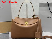 Balenciaga Rodeo Handbag Small in New Tan Smooth Calfskin Aged Gold Hardware Replica