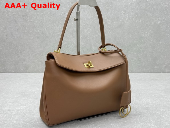 Balenciaga Rodeo Handbag Small in New Tan Smooth Calfskin Aged Gold Hardware Replica