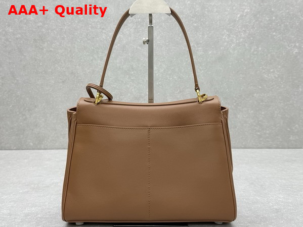 Balenciaga Rodeo Handbag Small in New Tan Smooth Calfskin Aged Gold Hardware Replica