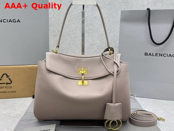 Balenciaga Rodeo Handbag Small in Sesame Grained Calfskin Aged Gold Hardware Replica