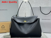 Balenciaga Rodeo Large Handbag in Black Smooth Calfskin Replica