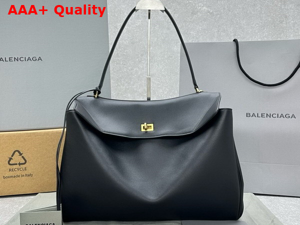 Balenciaga Rodeo Large Handbag in Black Smooth Calfskin Replica