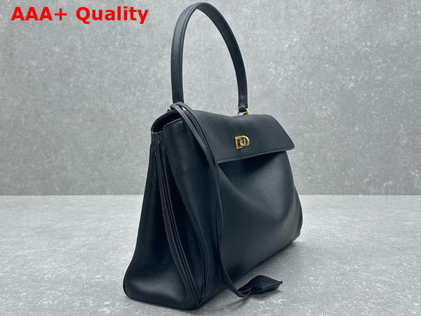 Balenciaga Rodeo Medium Handbag in Black Smooth Calfskin Replica