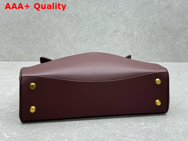 Balenciaga Rodeo Medium Handbag in Dark Burgundy Smooth Calfskin Aged Gold Hardware Replica