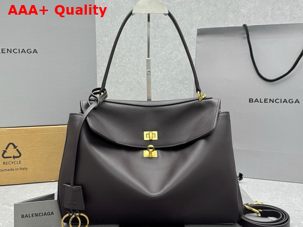 Balenciaga Rodeo Medium Handbag in Espresso Smooth Calfskin Replica