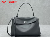 Balenciaga Rodeo Medium Handbag in Grey Smooth Calfskin Replica