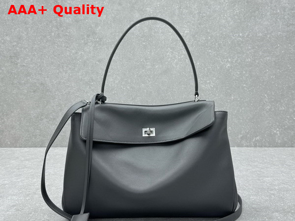 Balenciaga Rodeo Medium Handbag in Grey Smooth Calfskin Replica