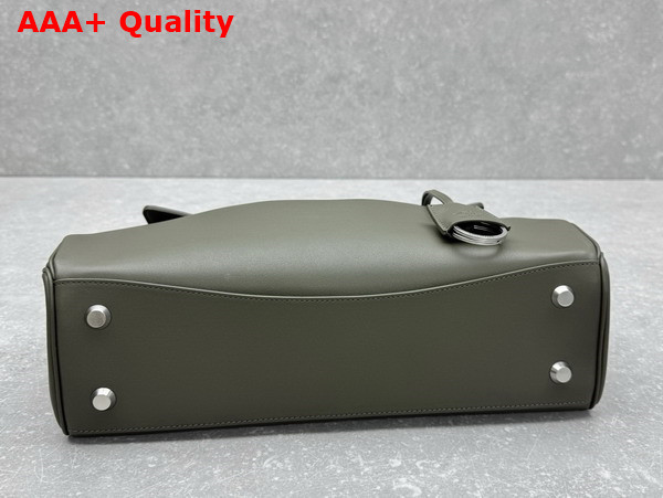 Balenciaga Rodeo Medium Handbag in Khaki Smooth Calfskin Aged Silver Hardware Replica