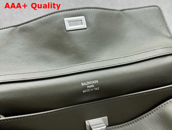 Balenciaga Rodeo Medium Handbag in Khaki Smooth Calfskin Aged Silver Hardware Replica