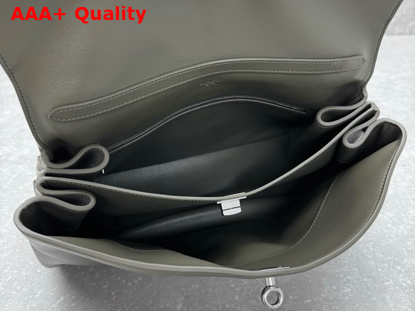 Balenciaga Rodeo Medium Handbag in Khaki Smooth Calfskin Aged Silver Hardware Replica