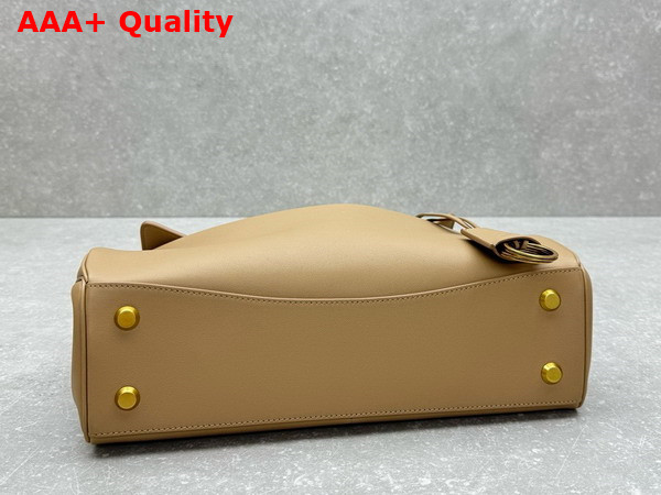 Balenciaga Rodeo Medium Handbag in Latte Smooth Calfskin Aged Gold Hardware Replica