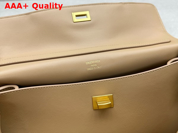 Balenciaga Rodeo Medium Handbag in Latte Smooth Calfskin Aged Gold Hardware Replica