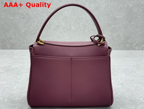 Balenciaga Rodeo Mini Handbag in Dark Burgundy Smooth Calfskin Aged Gold Hardware Replica