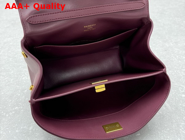 Balenciaga Rodeo Mini Handbag in Dark Burgundy Smooth Calfskin Aged Gold Hardware Replica